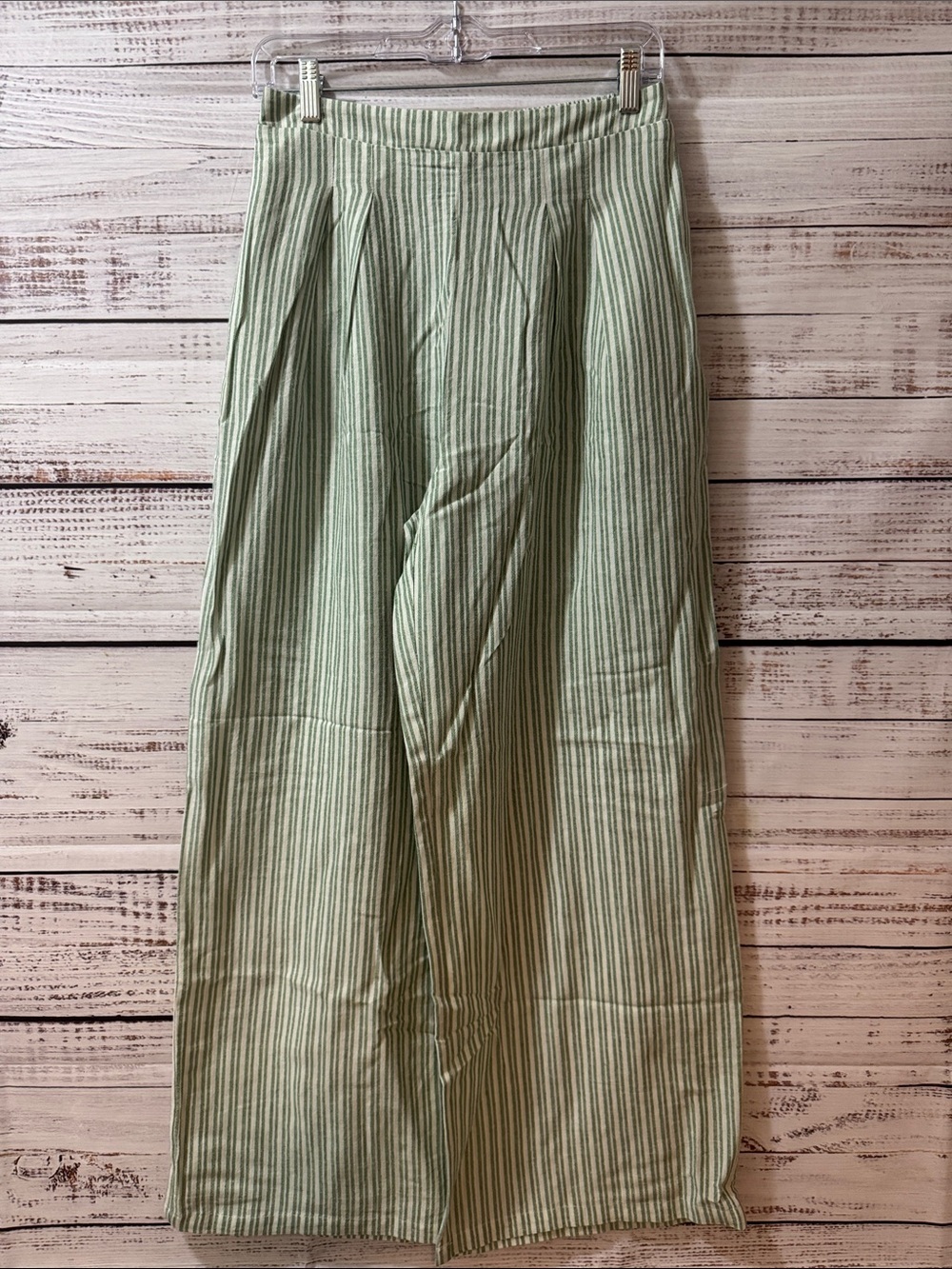 Aakaa Women's Cream Striped Trousers